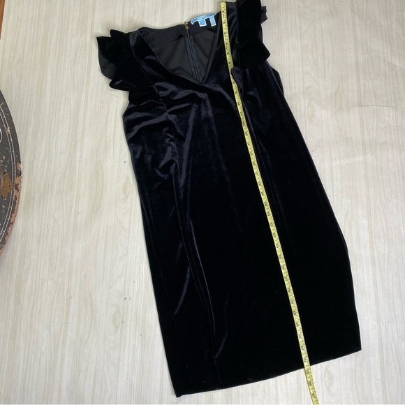Draper James Black Velvet Ruffle Cap Sleeve Dress size 8 - Picture 11 of 12